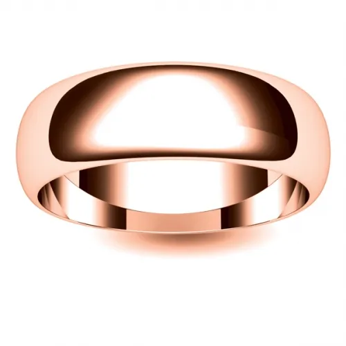 D Shaped Heavy -7mm (DSH7R) Rose Gold Wedding Ring